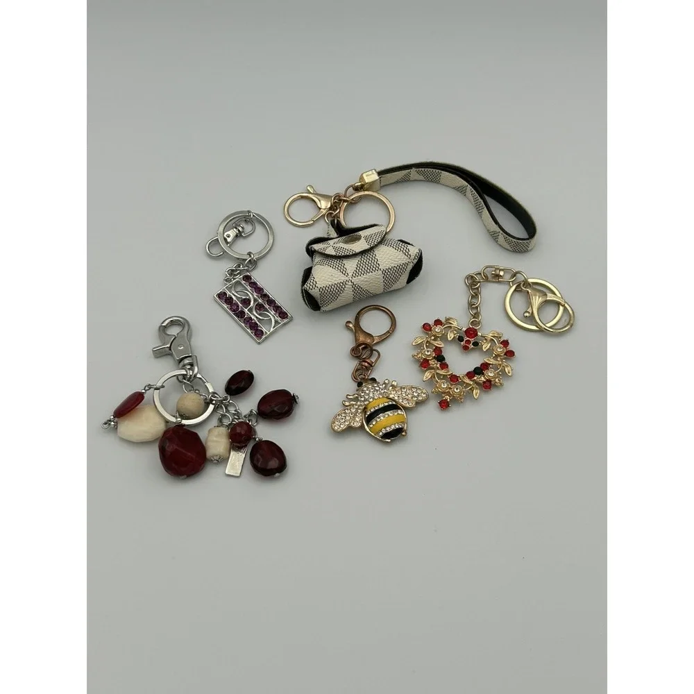 bling keychains for women lot of 5 Girls Gifts  Rhinestones ,Jewels , Bumble Bee